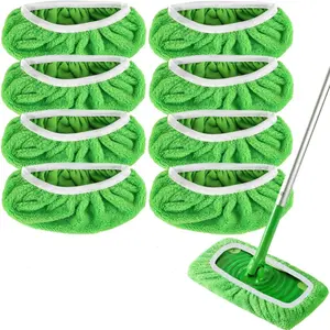 8 Pcs Reusable Mop Pads Refill Compatible with Swiffer Sweeper Mop - Dry Sweeping Cloths & Wet Mopping Cloths for Household Cleaning - Washable Microfiber Pads for Mopping Floors