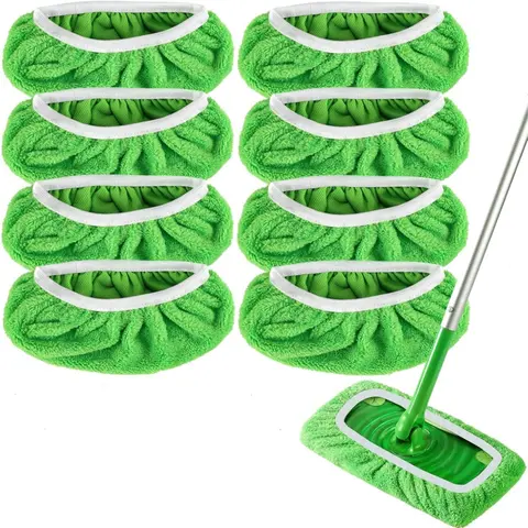 8 Pcs Reusable Microfiber Head Pads - Absorbent Refills for Swiffer Sweeper Pad Mops, Vinyl Floor Household Cleaning Reusable Mops Accessory