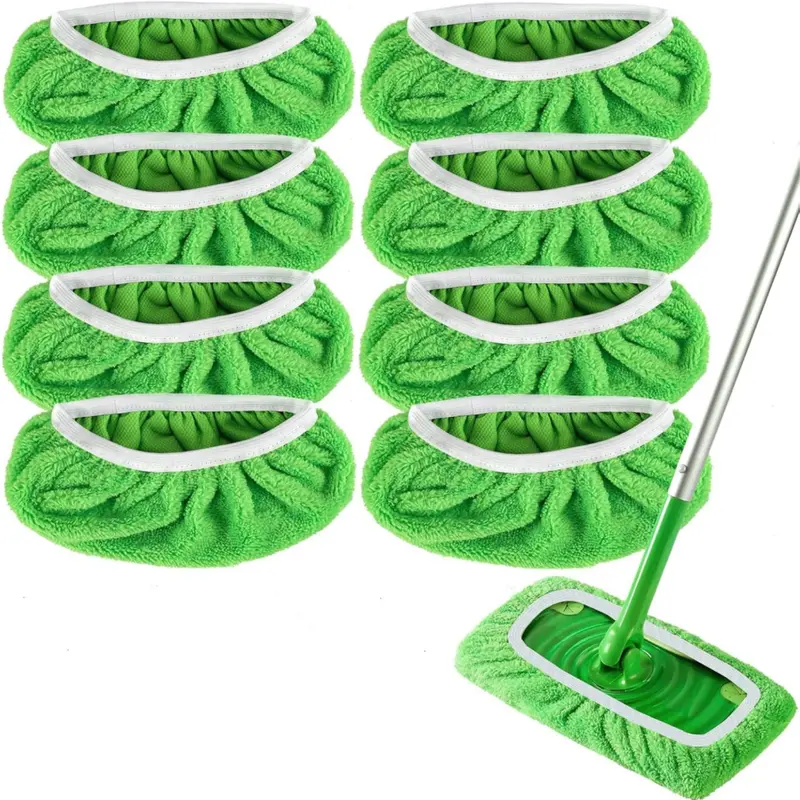 8 Pcs Reusable Microfiber Head Pads - Absorbent Refills for Swiffer Sweeper Pad Mops, Vinyl Floor Household Cleaning Reusable Mops Accessory