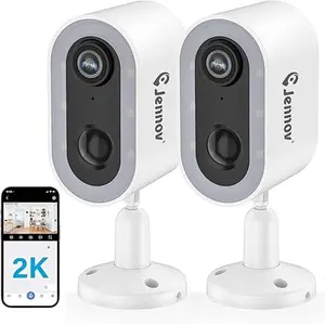 Jennov Wireless Security Camera, 2.4Ghz WiFi Battery Powered with AI Smart Detection/Color Night Vision/Two-Way Talk/IP66 Waterproof, Free Cloud Storage for Outdoor & Indoor Home Camera