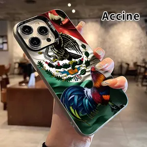 Mexican Emblem Roosters Magnetic Phone Case for iPhone 15 16 14 Pro Max 13 12 11 XR XS Plus Shockproof Non Slip Military-Grade Protection Slim Cover Cellphone Protective