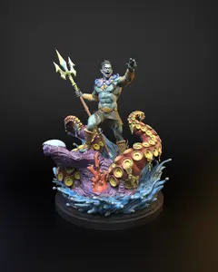 Zombie Namor 3D-Printed Character Figure Miniature, 40mm Scale on 50mm Base, Crisis Protocol Proxy, Collectible Decorative Miniatures (C27), 3D-Printed Miniatures