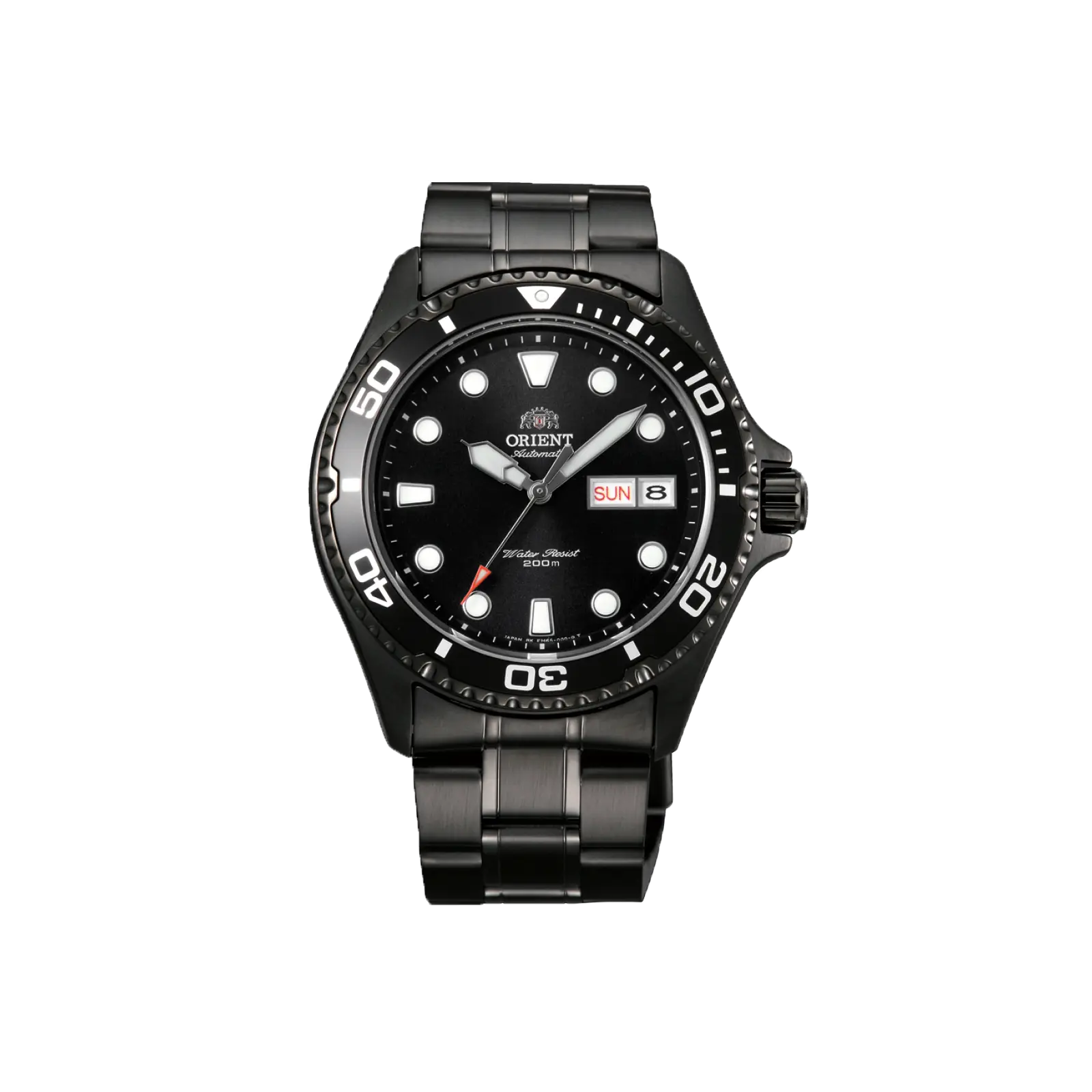 Orient AA02 Diver | Automatic / Hand-Winding | 200m Water Resistance Sports Watch | Black Dial | IP Black Coating, TAA02003B9