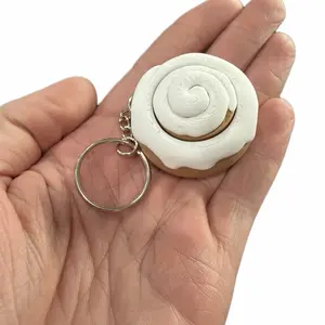 Cinnamon Roll Fidget Clicker Keychain – 3D Printed Sensory Toy – Stress Relief Fidget for Adults & Kids – Cute Bag Charm & Keyring