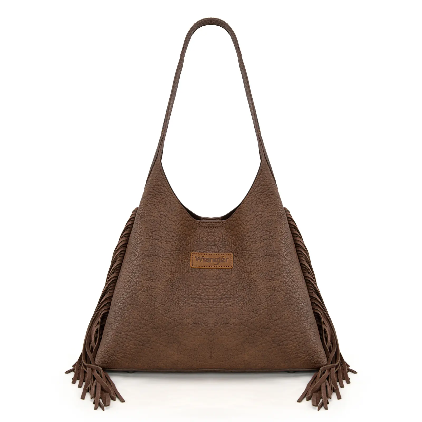Wrangler Women's Suede Fringe Hobo Bag Purse for Women Boho Bag Pu Leather Bag