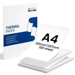 A4 Thermal Printer Paper 210mm x 297mm Fan-Fold Multipurpose 100 Sheets for Portable Thermal Printer Office Stationery thermal paper