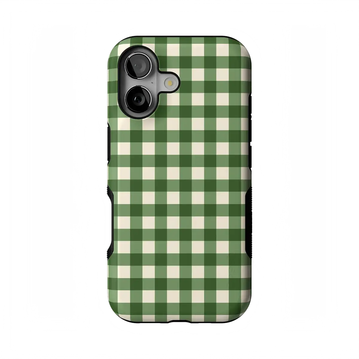 Casely iPhone 16 Case | Checked Twice | Green Plaid | Bold Protective Design | Compatible with MagSafe