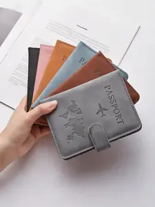 Multifunctional Travel Passport Holder, Passport Cover, Travel Essentials, PU Synthetic Leather, Card Wallet, ID Case, 1 Cash Slot, 2 Sim Card Slots