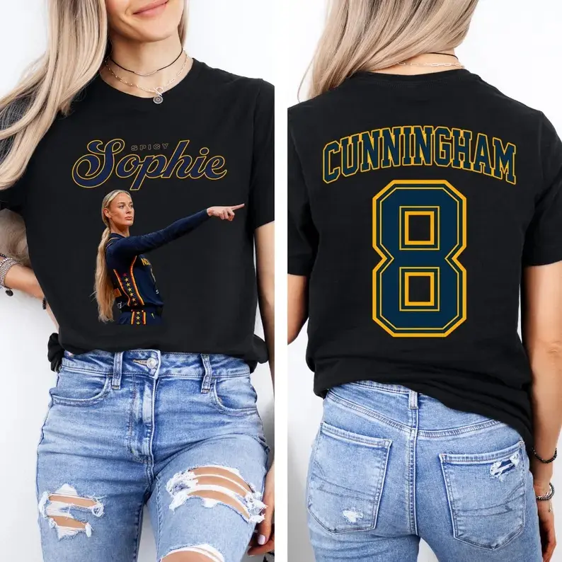 Shirt Spicy Sophie Cunningham 8 Fan Tee, Indiana Basketball Apparel, Retro Athlete Graphic Shirt, Sports Fan Gift for Her