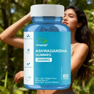 RTMGOB Ashwagandha Gummies 2000mg - Gluten-Free Plant-Based Focus Support Dietary Supplement
