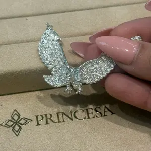 Princesa Plata Silver Eagle Águila Pendant Dije - Elegant Silver Eagle Design with Intricate Details