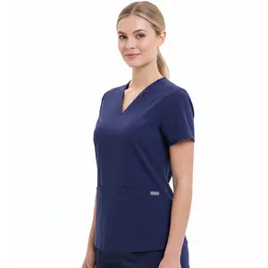 Tinylemon Women's Scrub Top - Slim Fit V-Neck with 4 Pockets, Antimicrobial, Anti-Wrinkle, Minimalist Workwear Uniforms for Nurses, Doctors, Vets Womenswear Vneck