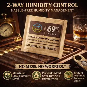 Premium 69% RH Humidity Control 4-Pack - For Plastic & Wood Containers - Two-Way Moisture Control with Resealable Bag