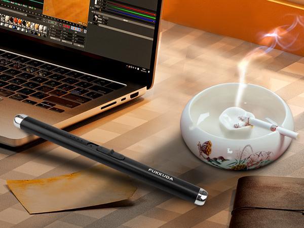 FUKKUDA Upgraded Dual Arc Electric Candle Lighter - USB Rechargeable, Windproof Flameless, Ideal Christmas Stocking Stuffer for Candles, Camping (Obsidian Black) FUKKUDA Upgraded Dual Arc Electric Candle Lighter - USB Rechargeable, Windproof Flameless, Ideal Christmas Stocking Stuffer for Candles, Camping (Obsidian Black)