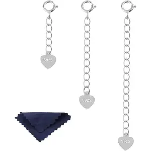 Sterling  Extenders Chain Necklace Extension Chains for  Making (1 2 3 inch)