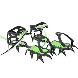 14 Teeth Ice Crampons Snow Skid Spikes Winter Snow Boots Shoe Cover Clips with a Carabiner for Outdoor Snow Hiking and Climbing (4)