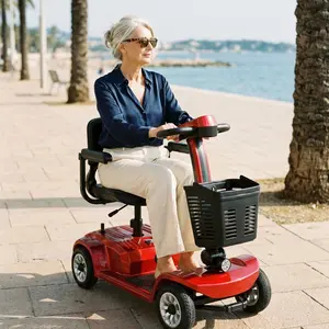Unificare 4-Wheel Heavy-Duty Wheelchair Scooter for Seniors, 12.4 Mi Range, 419 LBS Weight Capacity, Easy-to-Operate Portable Folding Medical Mobility Scooter, Portable Folding Scooter