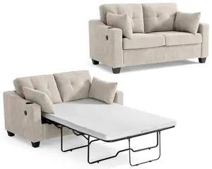 CHIC HOUSE Pull Out Sleeper Sofa Bed, Full&Queen Size