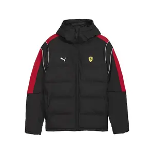 PUMA Mens Scuderia Ferrari T7 Puffer Jacket Athletic Outerwear Casual - Black