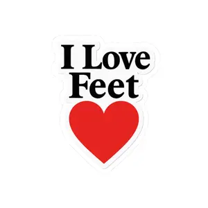 I Love Feet Kiss-Cut Stickers, Fun Foot Enthusiast Design, Cute Laptop Décor, Gifts for Foot Lovers, Valentine's Day Stickers