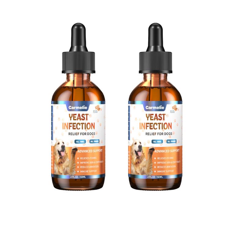 Dog Ear & Skin Relief Drops - Bacon Flavor 60ml - Soothes Itching Supports Healthy Ears Allergy Relief for Dogs Yeast Infection Relief Puppy Cleaner FallFreshness