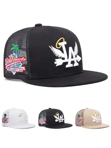 2026 New Fashionable Creative Flat Edge Hat LA Wings Side Coconut Embroidered Skateboarding Hat Street Personalized Hip Hop Hat Outdoor Sports Sunshade Hat Daily Commuting Decoration Baseball Hat Unisex Casual Breathable Mesh Hat Quality Caps
