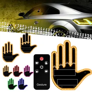 Hand Gesture Light for Car, New Finger Light LED Car Back Window Sign, Car Finger Light with Remote, Road Rage LED Car Accessories, Car Ambient Lighting