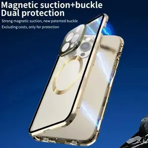 Double Glass Anti-Peep Privacy Magnetic Adsorption Case For iPhone 16 15 14 13 12 11 Pro Max With Camera Lens Protection Cover