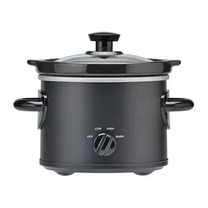 2 QT Slow Cooker, Matte Black Finish, Removeable Stoneware Pot, Model MS54100112165B