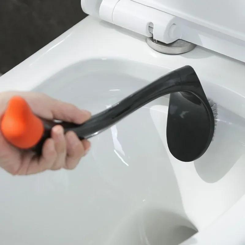Swan-Shaped Long Handle Toilet Brush Set with Holder, Dense Bristles, Household Cartoon Bathroom Cleaning Tool