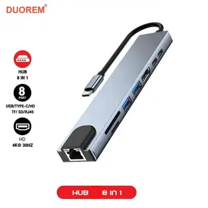 8-In-1 USB C HUB, 87w Power Delivery, Ethernet Port, USB 3.0, 4K Ultra HD, Mouse SD/TF Reader, Keyboard, USB Disk, Printer