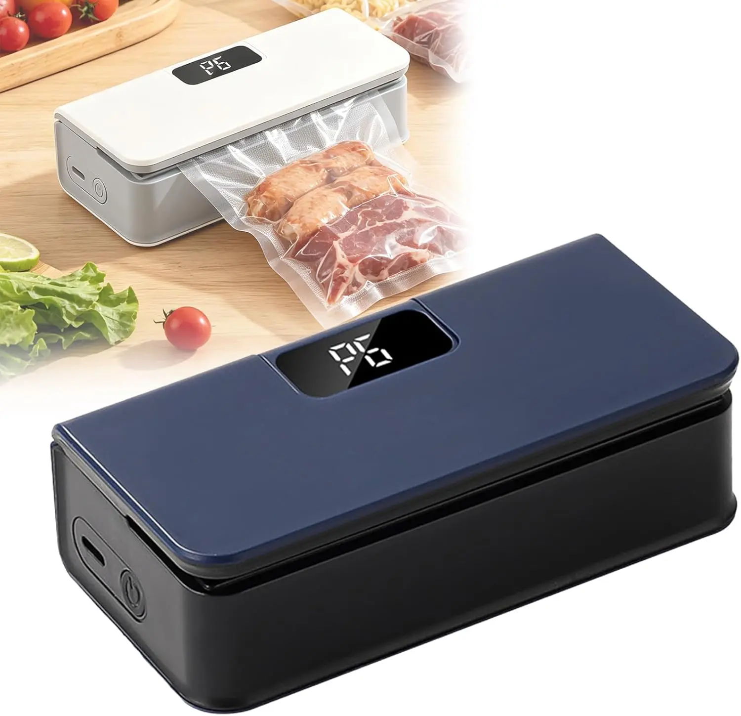 Magnetic mini bag sealer，Portable sealing machine, suitable for sealing of snacks, coffee and pet food packaging, bag cutter, rechargeable, compact food storage sealing device.