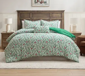 Hallmark Green Branches 4-Piece Holiday Comforter Set, King