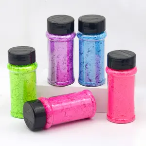 BLACK LIGHT REACTIVE - Glows in Black Light, 2oz Bottles Luminous Glitter with UV Flashlight, 56g/Bottle Chunky Glitter Powder for Resin Arts Crafts, Body Face Nail Glitter, Tumbler Slime Glitter