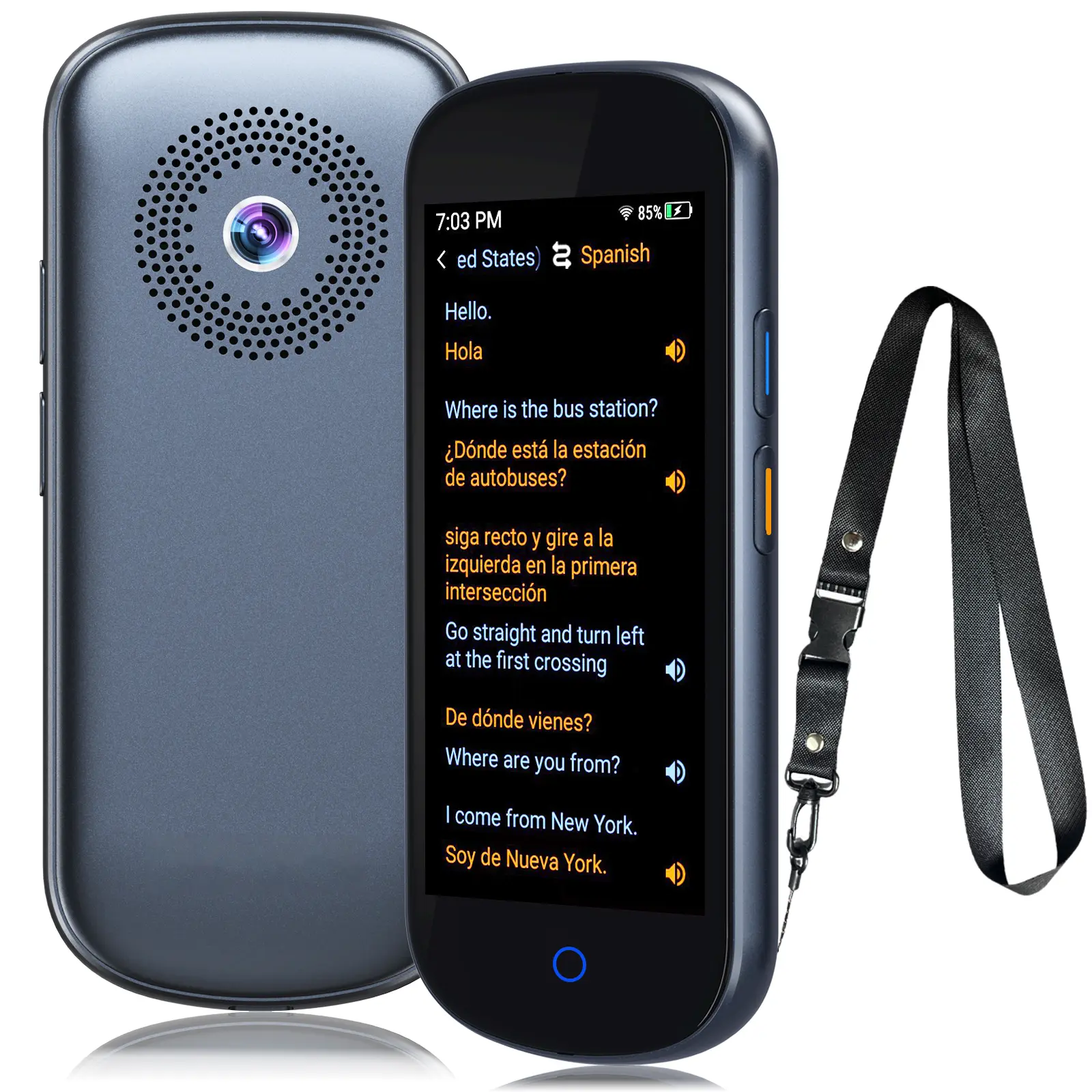 Ai Translator Device,Support 100+ Languages and Accents Portable Instant Translation Set with 4”Screen,Upgraded Chip,Storage Space for Travel Business Learning