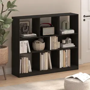 DALY 8-Cube Horizontal Bookcase - 10.9x47.2x39.4 in Cube Storage Shelf for Home Living Room, Home Office, Espresso Finish
