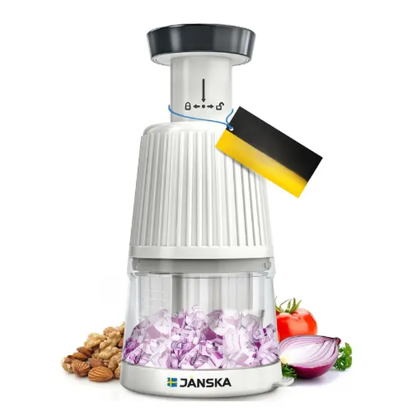 UltraChop Push Food & Vegetable Chopper, Heavy-Duty Stainless Steel Blades, Ergonomic Non-Slip Grip, Veggie, Meat & Garlic Cutter, Kitchen Gadget