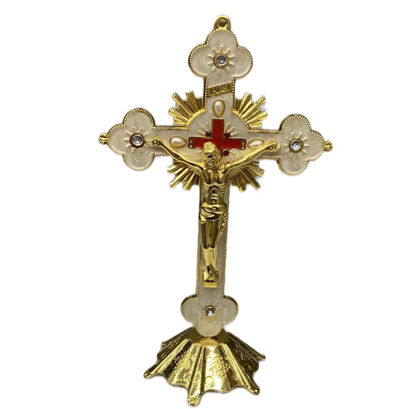 Crucifijo con base 8”. 0604-WT