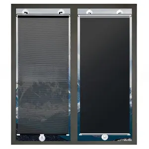 No-Drill Insulated Sunshade Curtain, Summer Window Shade, Suction Cup Retractable Kitchen Balcony Living Room Glass Door UV Protection, Car Window Shades