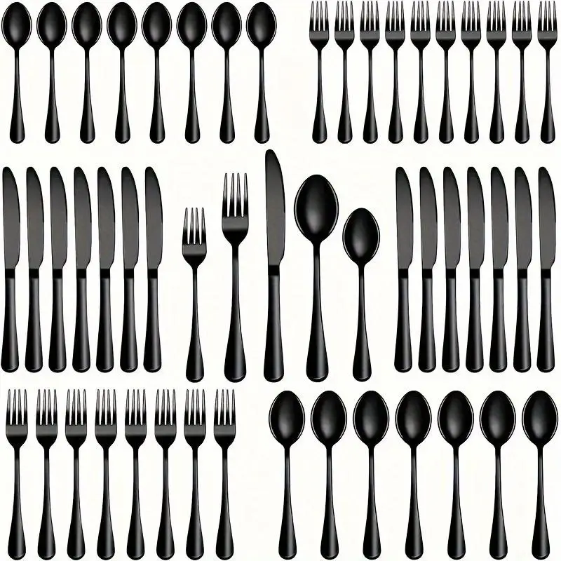 Stainless Steel Cutlery Set, 40pcs/set Utensils Including Knives & Forks & Spoons, Dishwasher Safe Tableware Set for Home, Restaurants, Hotels & Weddi