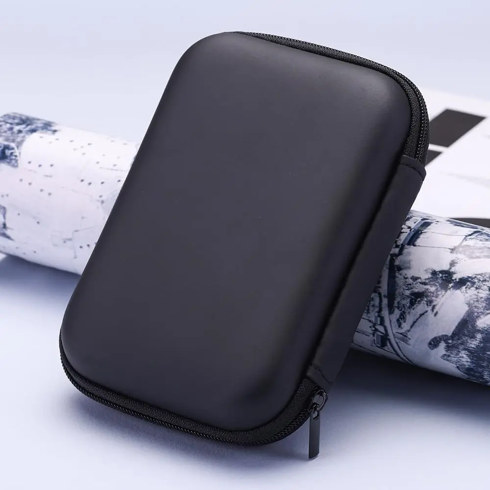 Small Electronics Organize, Portable Travel Cable Storage Bag, Multifunctional Cord Storage Case for USB Cable, Charger, Earphones, Memory Cards, U Disk-Black