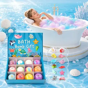 Rainbow bath bomb set, scented bath bombs, bath bombs for bathtub use. Ocean series bath bomb blind box, contains a random small toy, bath bomb gift. Bath bomb balls, stress-relieving and sleep-aiding, a top choice for gifts.