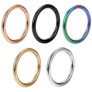 OIDEA Seamless Hoop Ring Set 20G 316L Surgical Steel Cartilage Nose Septum Lip Body Piercing Jewelry 5PCS Multi-Color