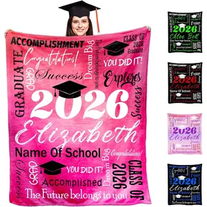 Custom Blanket for 2026 Graduation, Personalized Graduate Throw Blanket for Daughter Son Niece Sister, Customized Graduation Gifts for Him Her University,Ideal Graduation Gift for Friend,Daughter,Son tiktokshopspringglowup