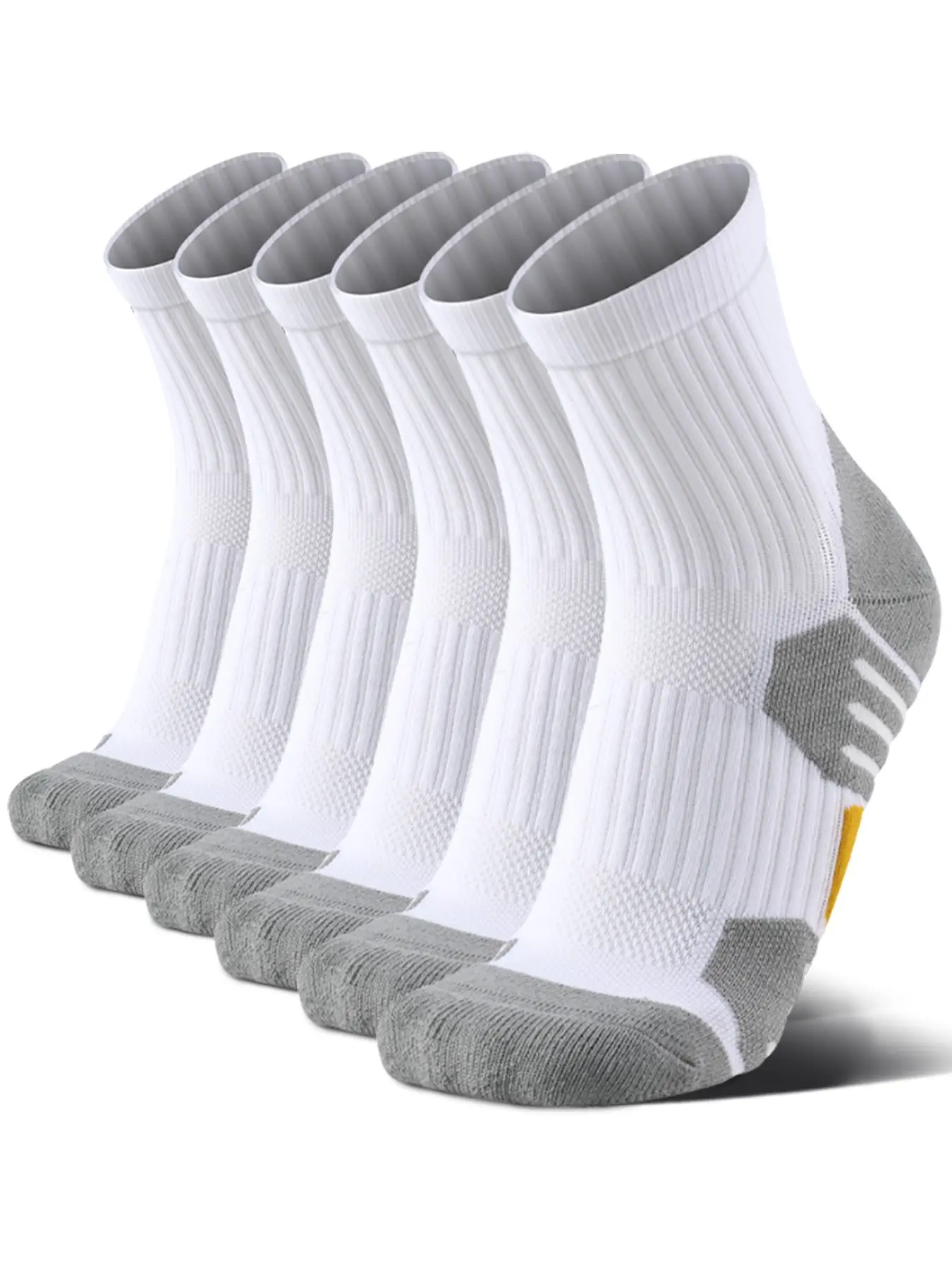 Men's Mid-Calf Sports Socks, Athletic Socks, 3-Pack, Full Arch Support & Humidity Management, Moisture Wicking, Dynamic Cushioning, Anti-Slip, Ideal for Running