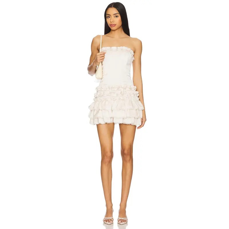 sequin embroidered open back dress in ivory Ellie Wilde EW37227 - Long Embroidered Tulle, Sequin, Stone Accents, Tulle Mermaid Dress main image 0