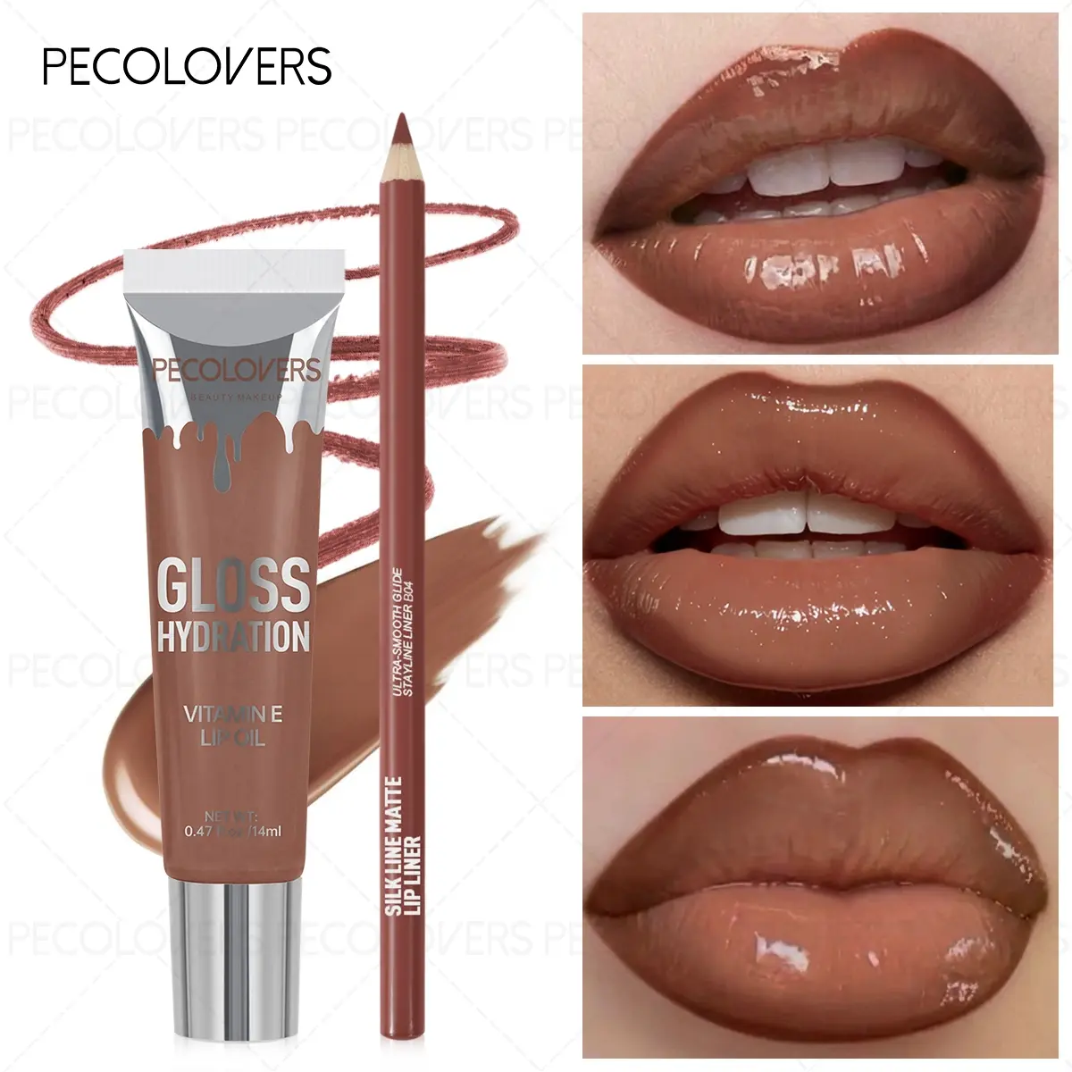 2Pcs/Set Lipliner + Lip Oil Longlasting Matte Velvet Lipstick - Long Lasting Lipsticks Waterproof Lip Combo Set Makeup tutorial Cosmetics Hydrating Lipgloss