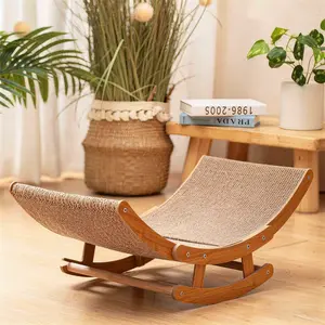 Cat Scratcher for Indoor Cats, 2-in-1 Rocking Chair Cardboard Cat House, Cat Scratching Pad Lounge Bed for Medium Large Cat