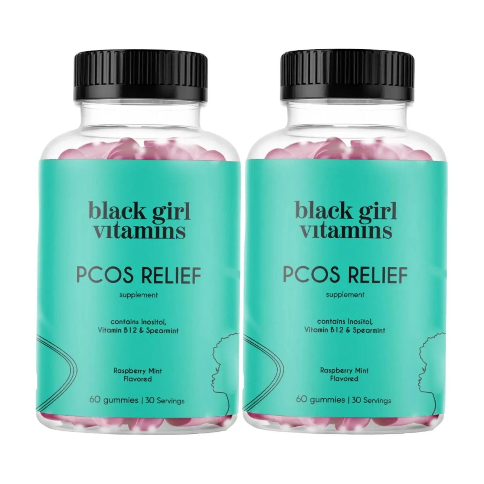 2-Pack Black Girl Vitamins PCOS Relief – Cycle Support for Women - 120 Gummies Daily Wellness Supplement