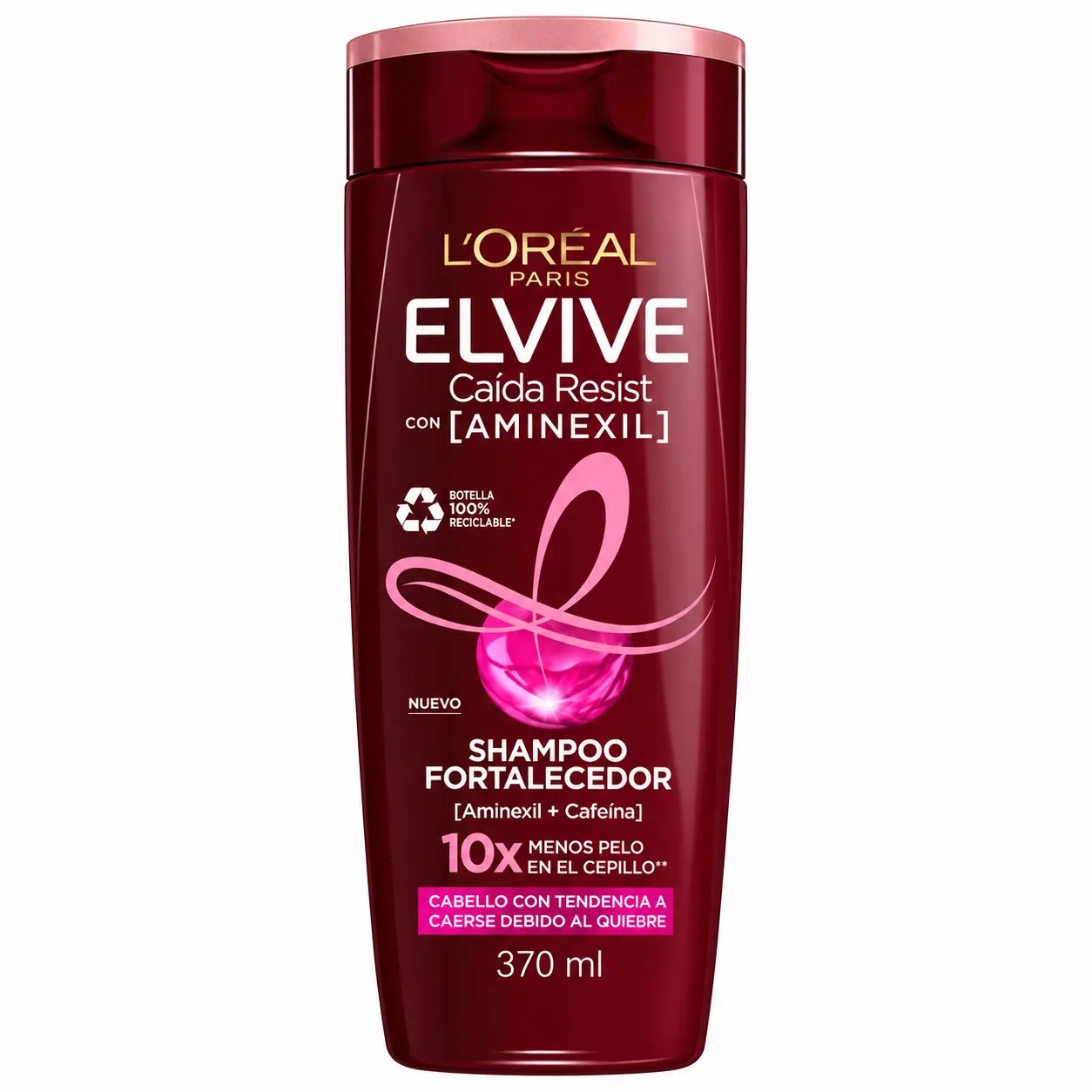 L'Oréal ELVIVE Caida Resist Shampoo Fortalecedor | Formulated with Aminexil & Caffeine | 370ml Hair Strengthening Shampoo